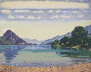 Ferdinand Hodler Der Thunersee von Lessigen aus oil